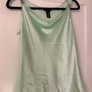 White House Black Market Mint Satin Camisole